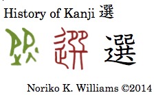 History of the kanji 選