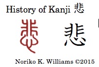 History of the kanji 悲