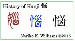 History of Kanji 悩(frame)