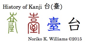 History of Kanji 台 (臺）